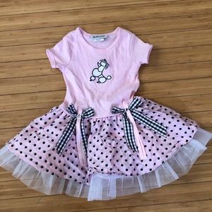 Rare Too Pink Poodle Dress Size 2T